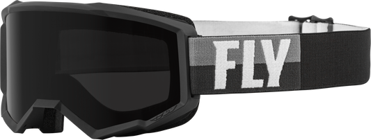 Fly Racing Zone W/C Goggle Black/White with Dark Smoke Hydrophobic Lens for Water Sports