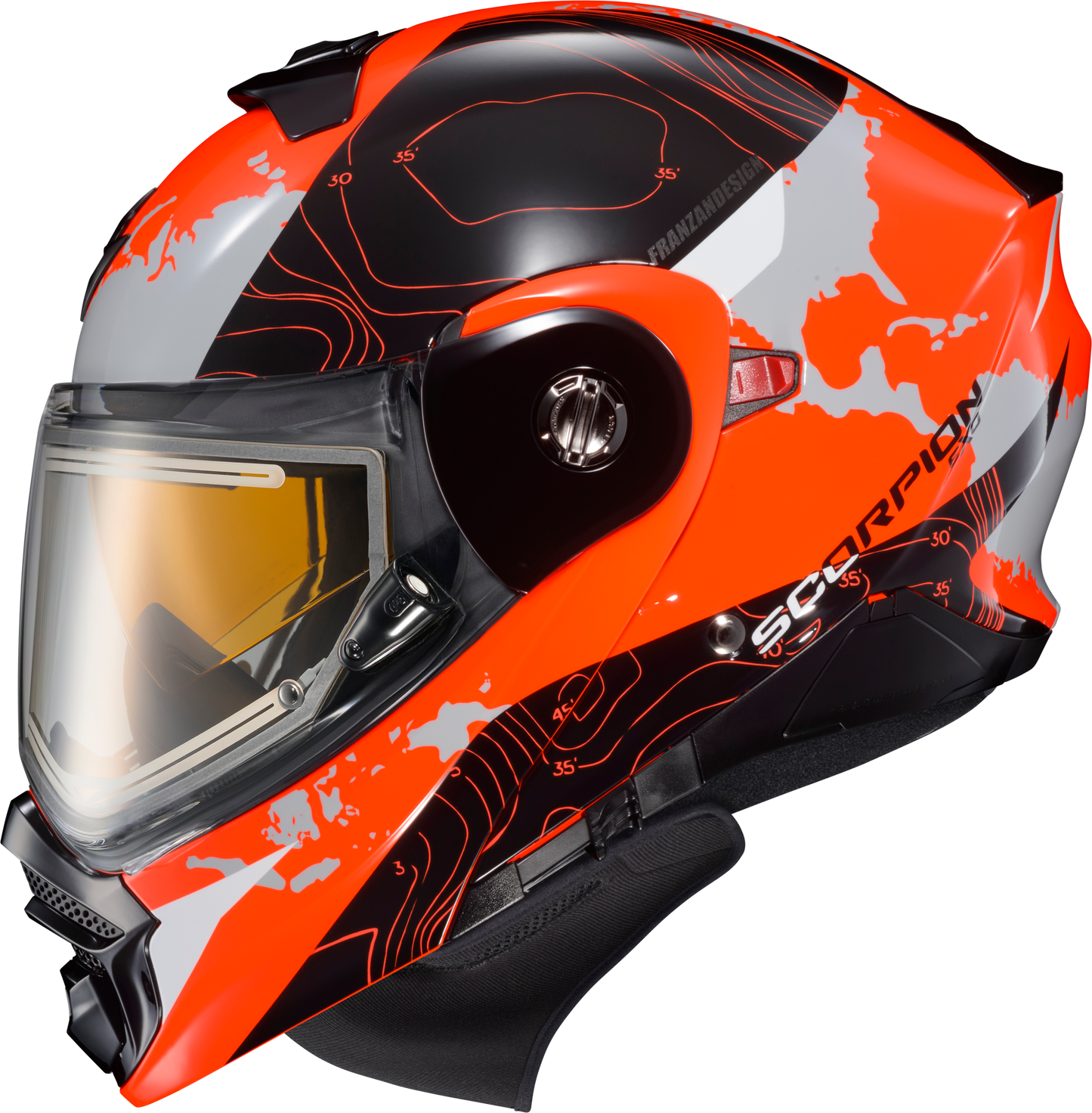 Scorpion EXO Exo AT960 Cold Weather Modular Helmet in Hi-Vis Orange – Small