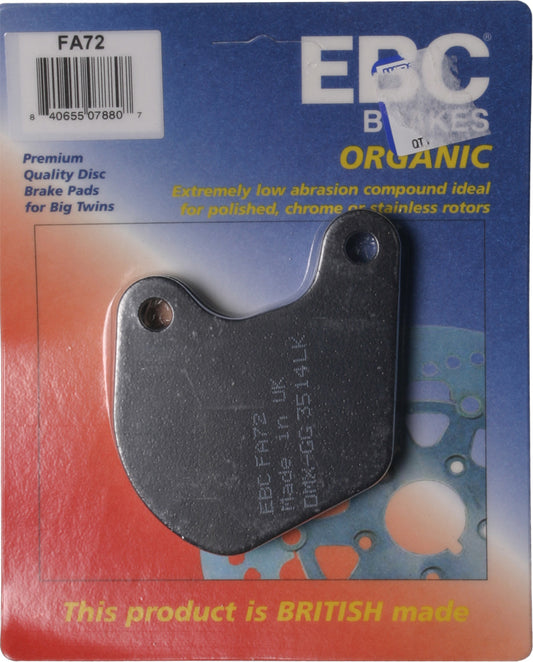EBC FA72 Organic Brake Pads for Harley-Davidson V-Twin Models