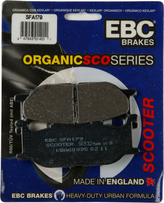 EBC Brakes SFA179 Organic Brake Pads for Yamaha YP400 Majesty Scooter
