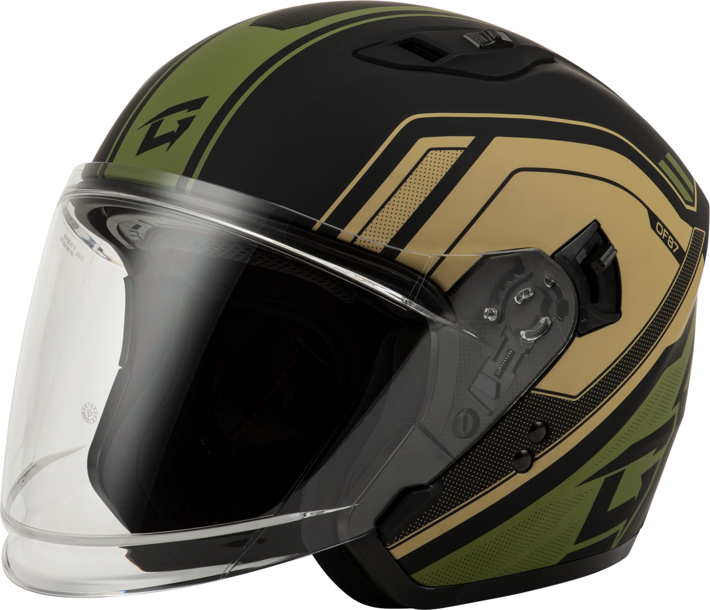 GMAX OF-87 Duke Open-Face Helmet - Matte Black and Green, Large