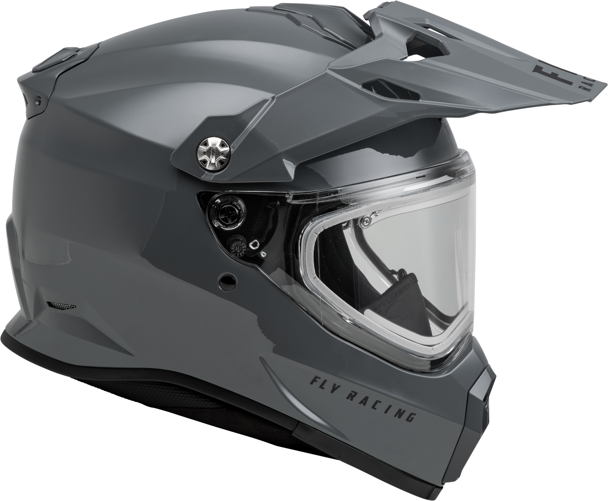 Fly Racing Trekker CW Solid Helmet with Electric Shield - Grey, X-Small