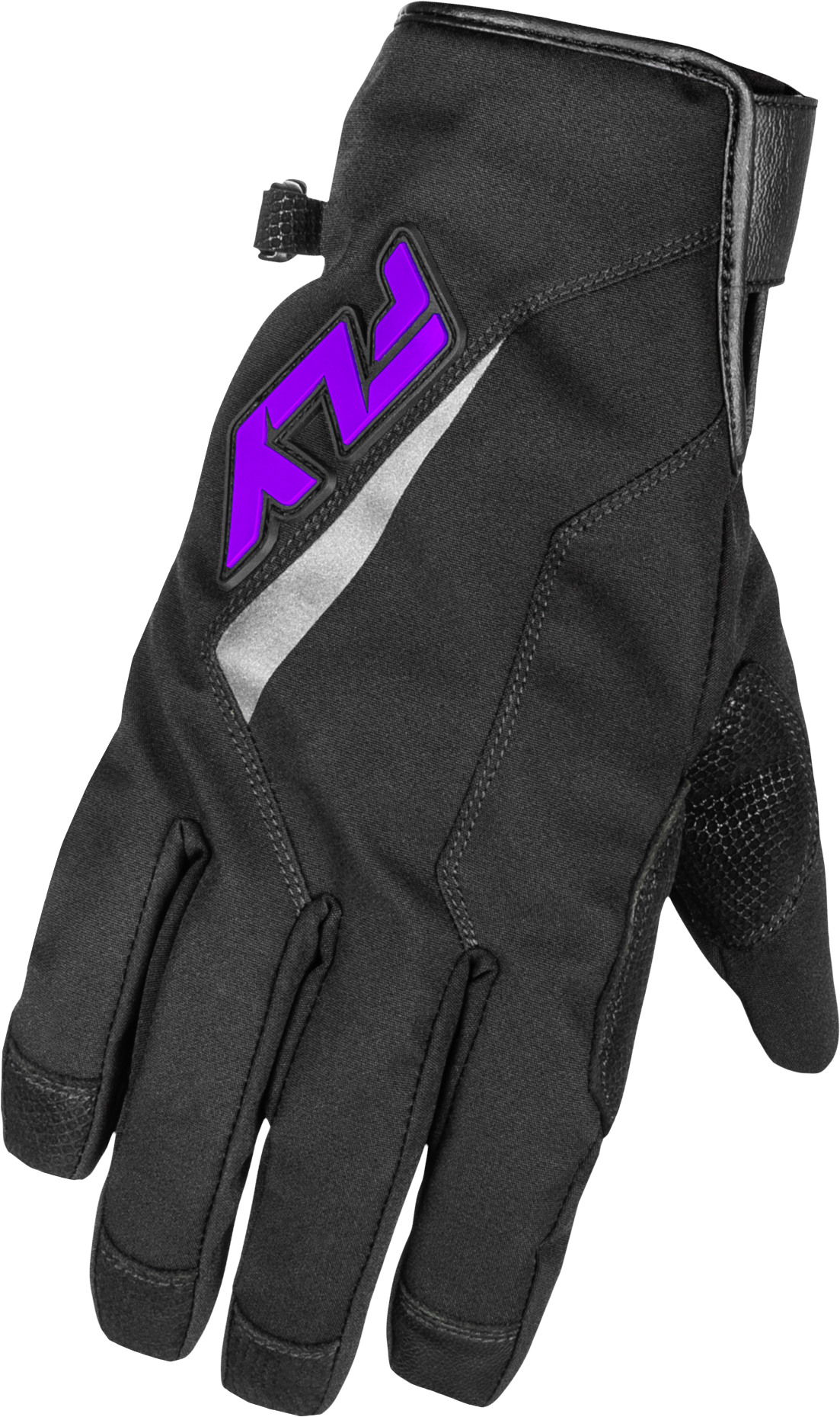 Fly Racing TITLE Long Black and Purple Snow Gloves - 2X-Large