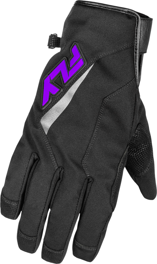 Fly Racing Title Long Black and Purple Snow Gloves - 3X-Large