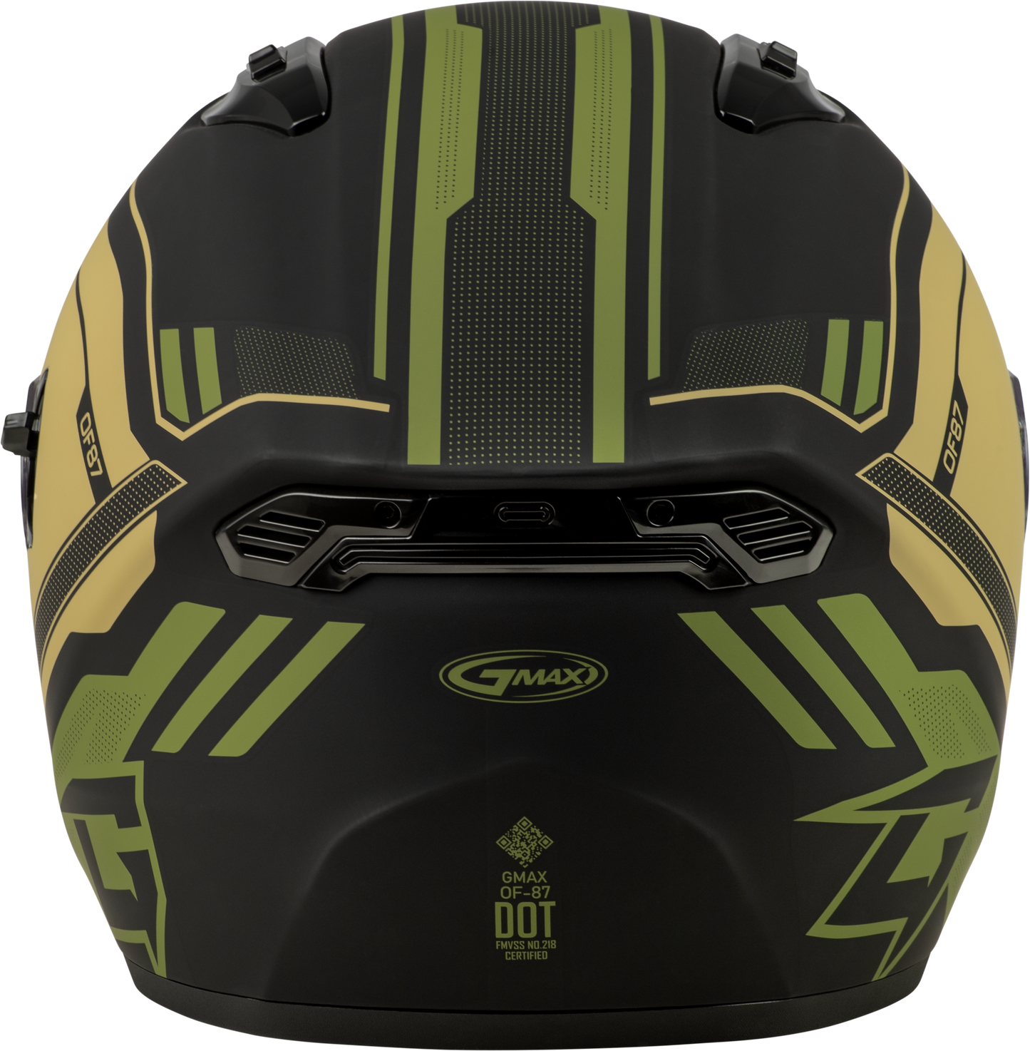 GMAX OF-87 Duke Open-Face Helmet – Matte Black and Green, 2X-Large