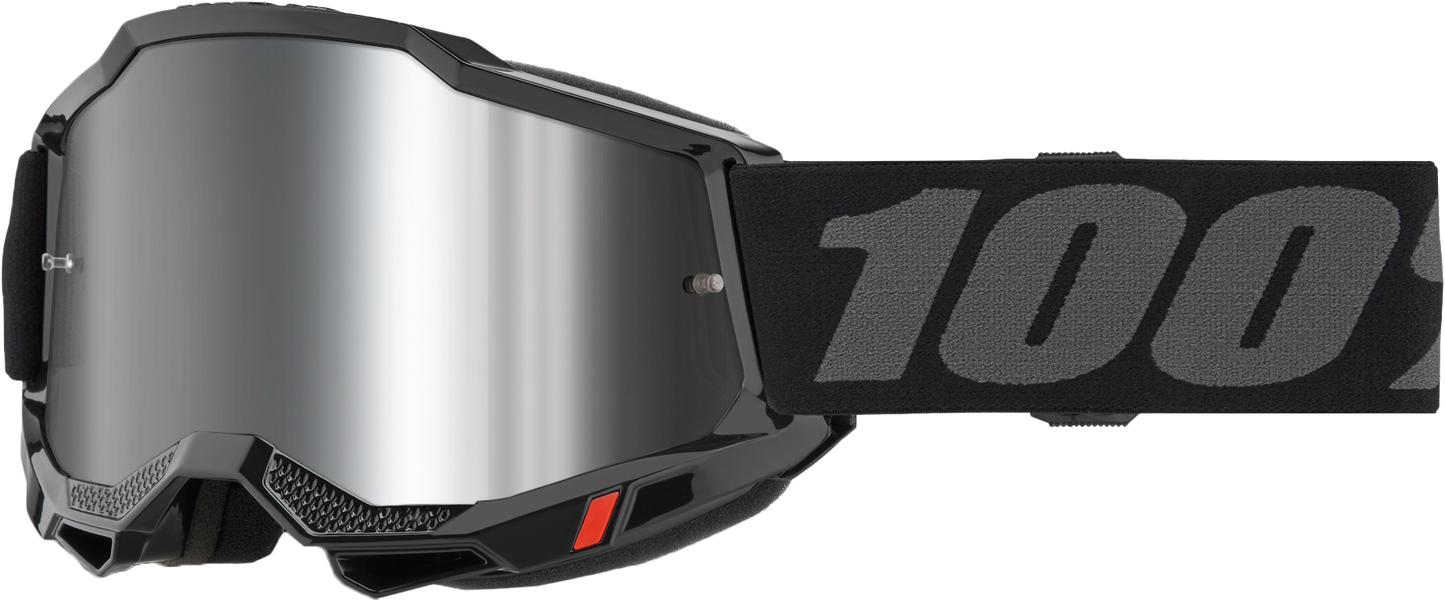 100-Percent Accuri 2 Goggle Black with Mirror Silver Lens for Offroad Performance