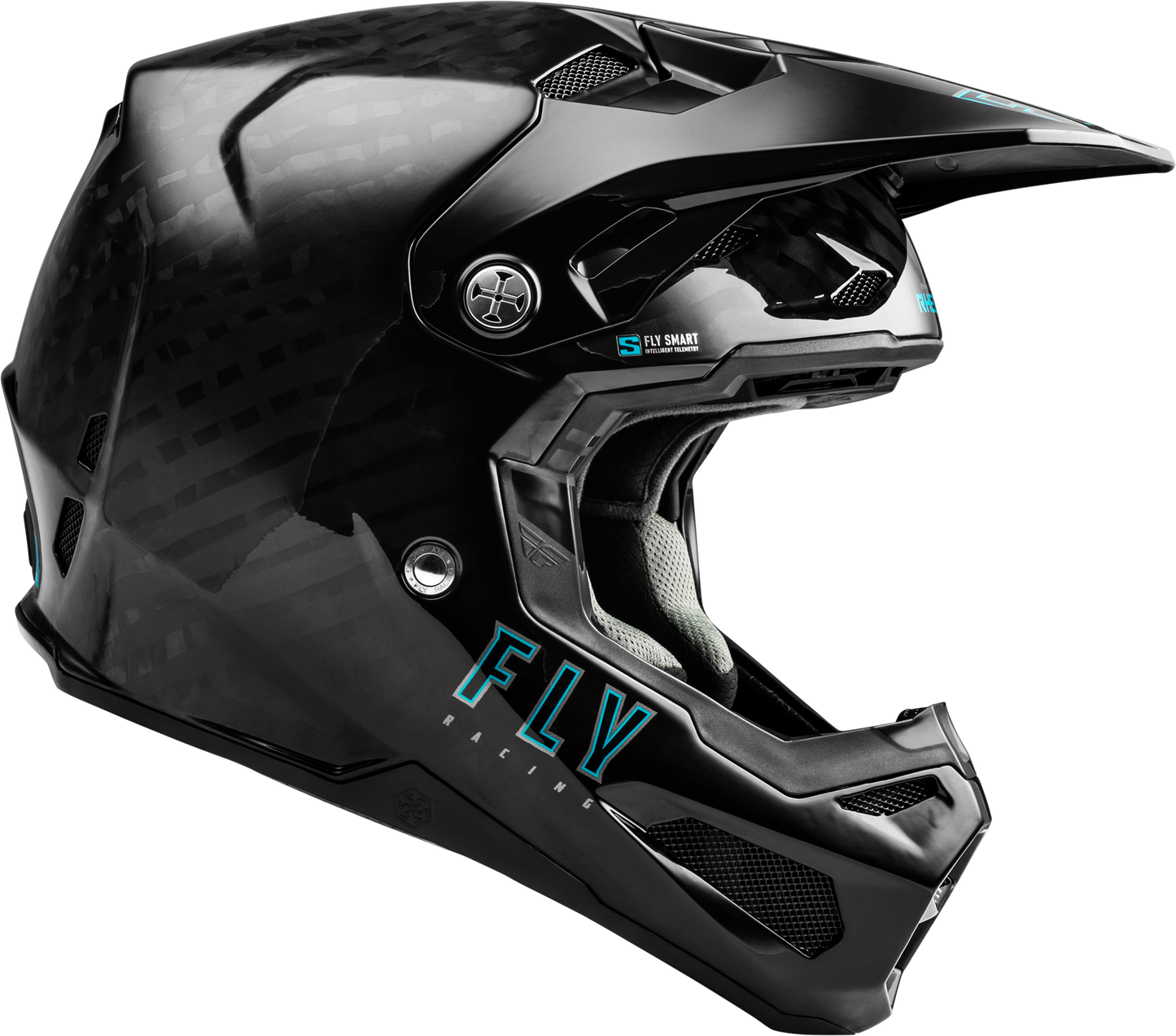 Fly Racing Formula S Carbon Helmet Black Medium - Offroad Motorcycle Helmet with Crash Detection and Advanced Safety Features