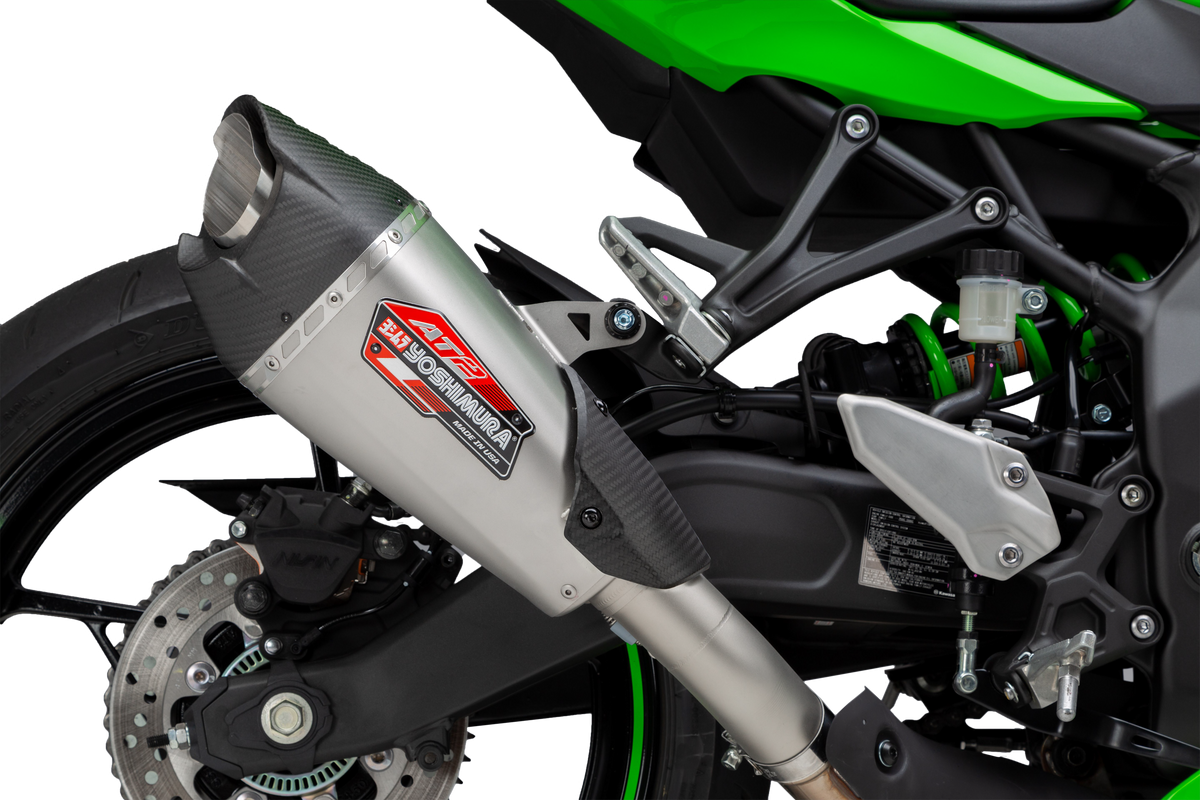 Yoshimura AT2 Stainless Steel Slip-On Exhaust for Kawasaki ZX400 Ninja ZX-4RR KRT Edition