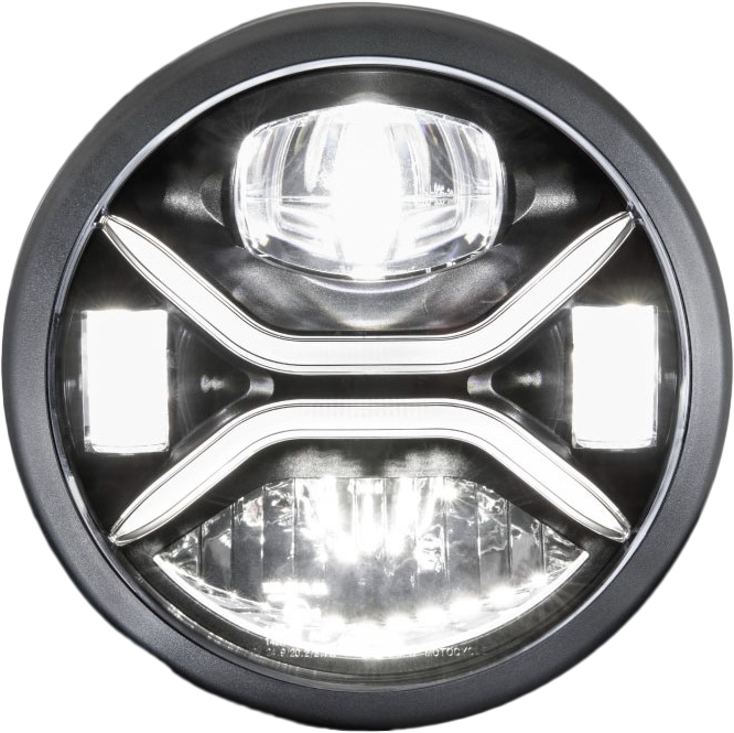KOSO 28-61024 7-inch Zenith LED Headlight with H4 Plug for Harley Davidson Motorcycles