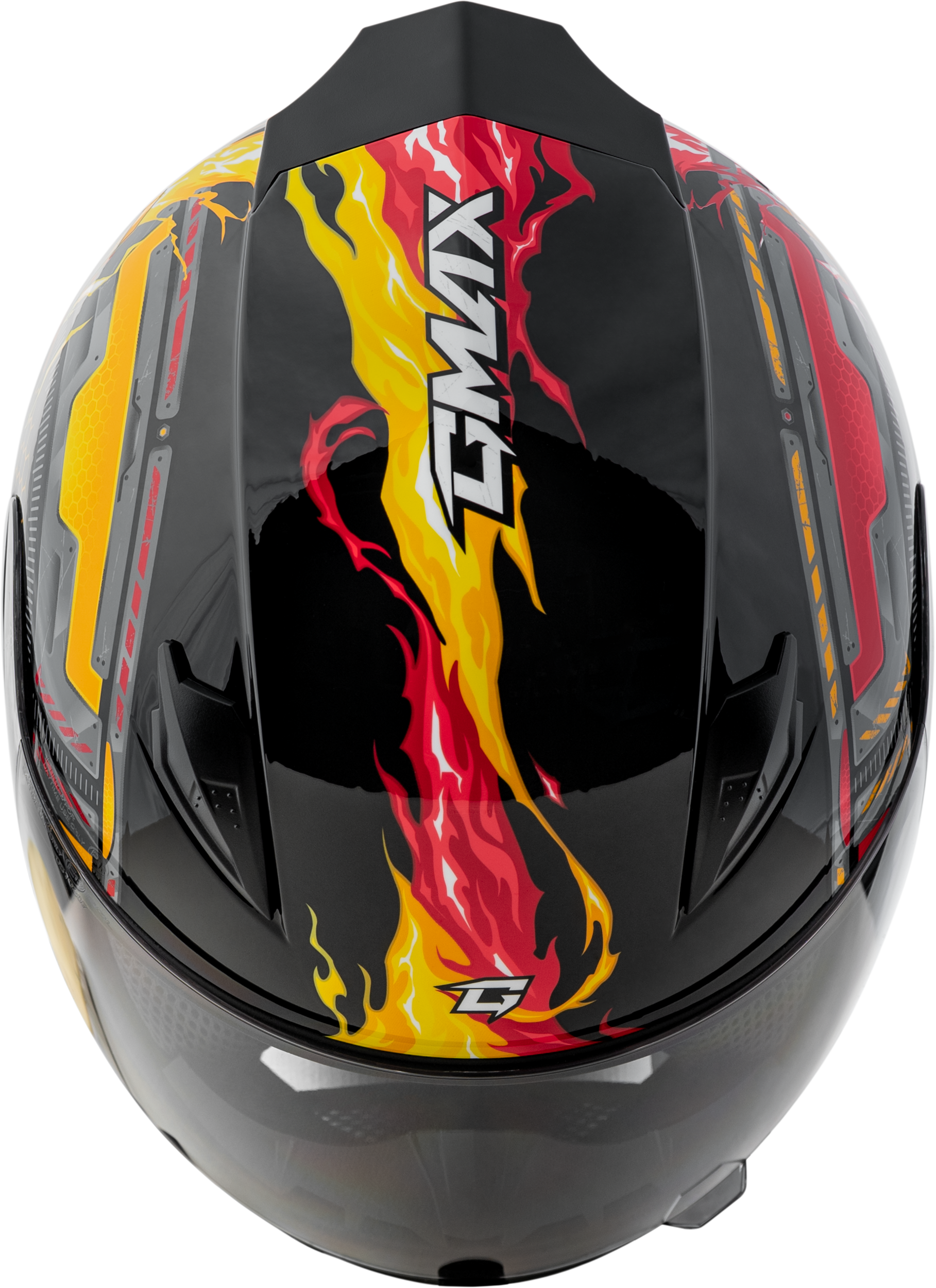 GMAX GM-49Y Youth Full-Face Helmet Black/Red/Yellow – Lightweight & Adjustable for Kids