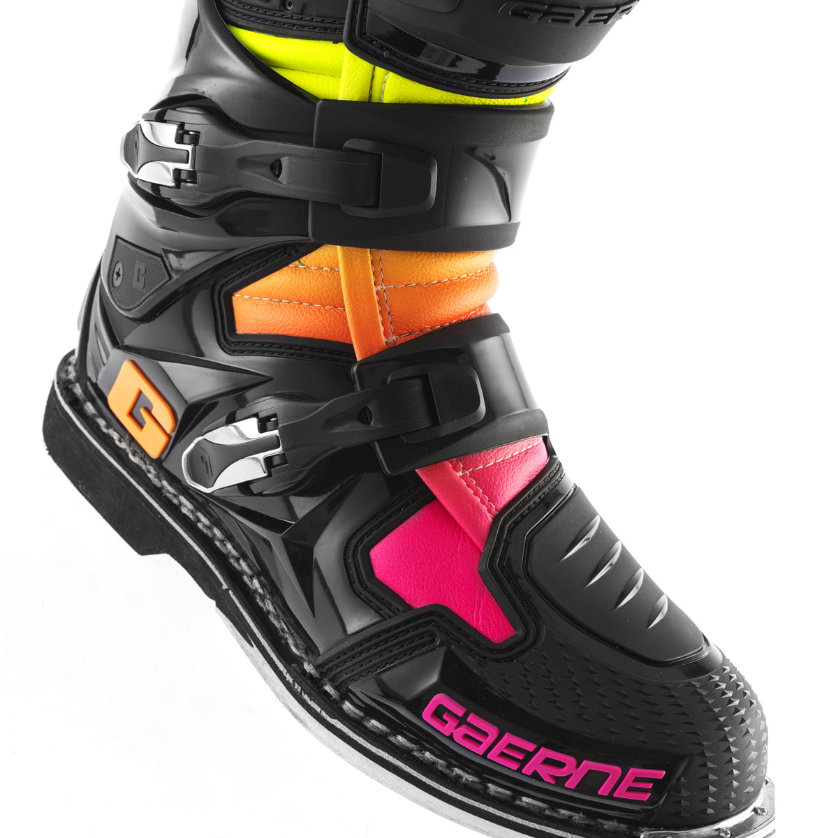 Gaerne SG-12 Offroad Motorcycle Boots Black/Orange/Pink Size 9