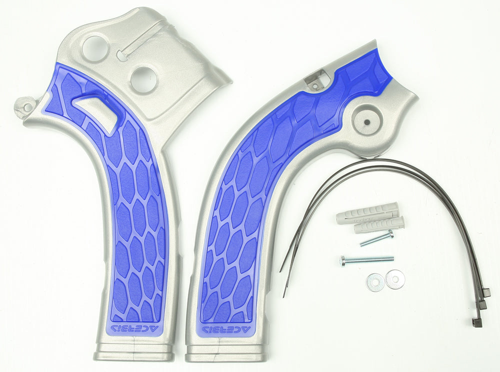 ACERBIS X Grip Frame Guard for Yamaha YZ Models - Silver/Blue