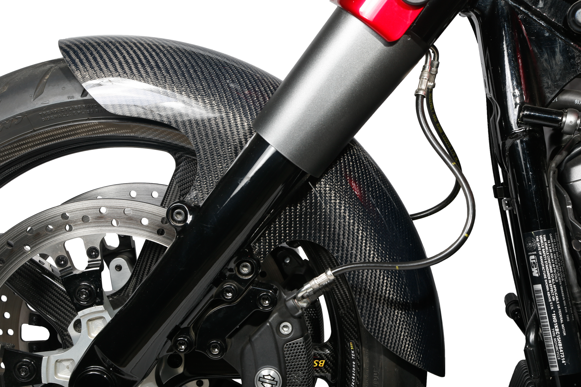 Hofmann Designs Carbon Fiber Shorty Front Fender for Harley Davidson FLHR Road King 21" 1986-2003