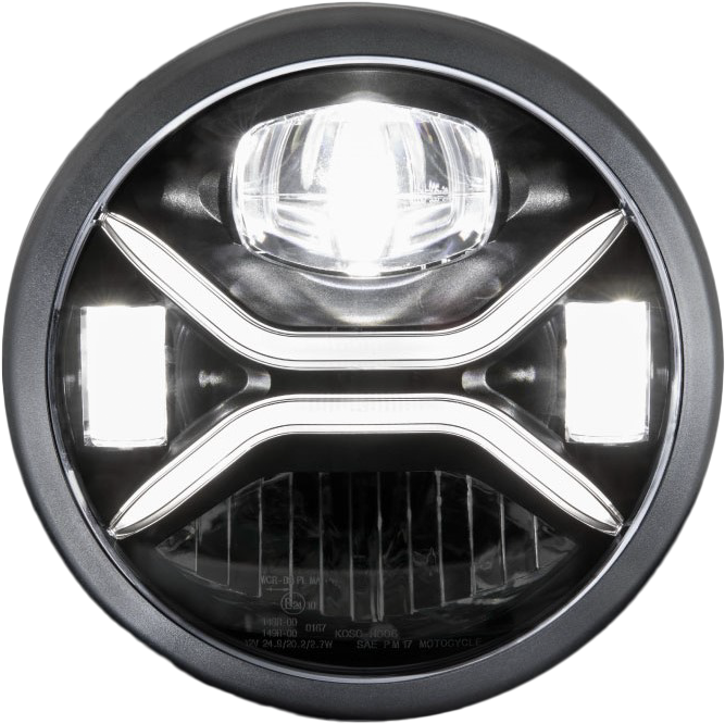 KOSO 28-61024 7-inch Zenith LED Headlight with H4 Plug for Harley Davidson Motorcycles