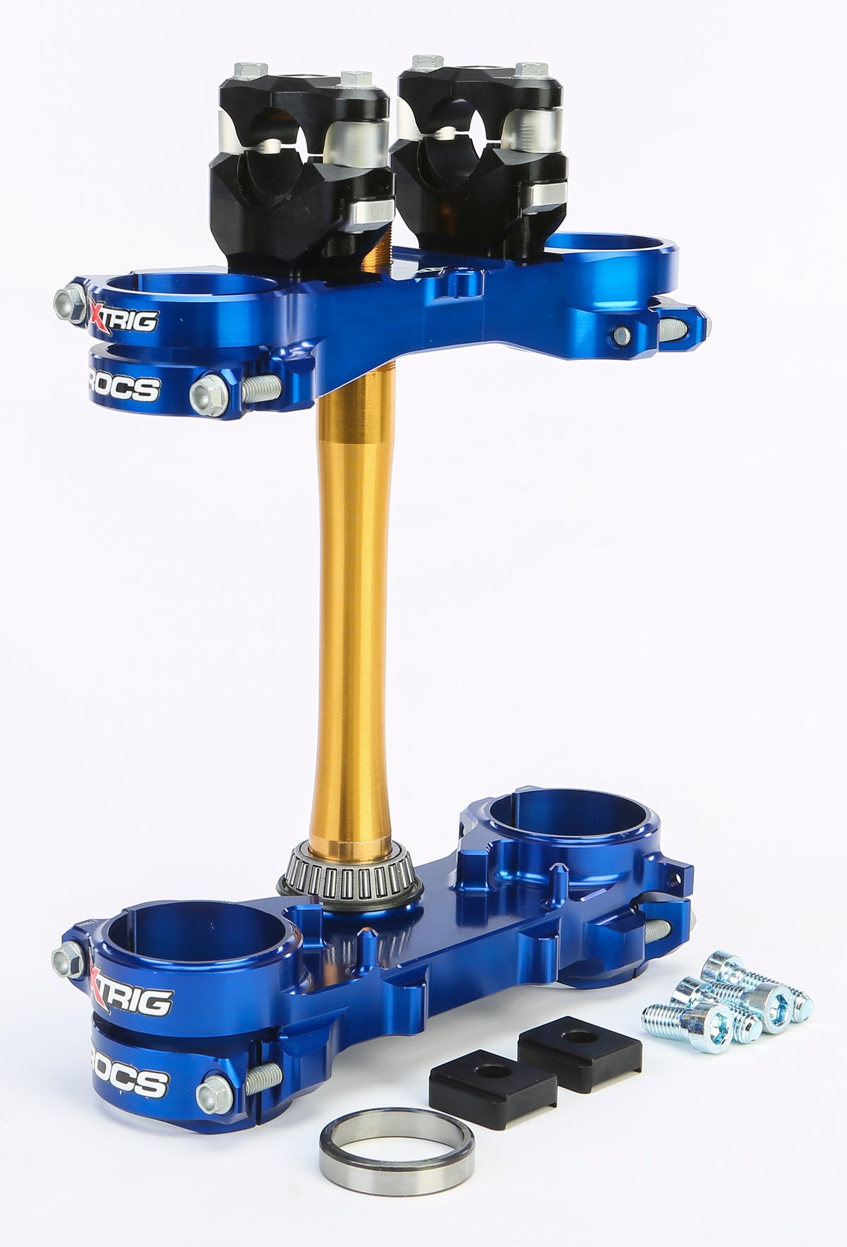 XTRIG Rocs Tech Clamp Set Blue for Yamaha YZ250F & YZ450F - 22mm Offroad Suspension Component