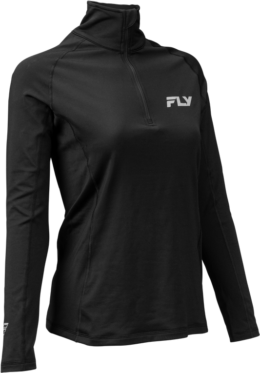 Fly Racing Women's Heavyweight Base Layer 3/4 Zip in Black, X-Small