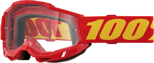 100-Percent Accuri 2 Goggle Red with Clear Lens for Offroad Performance