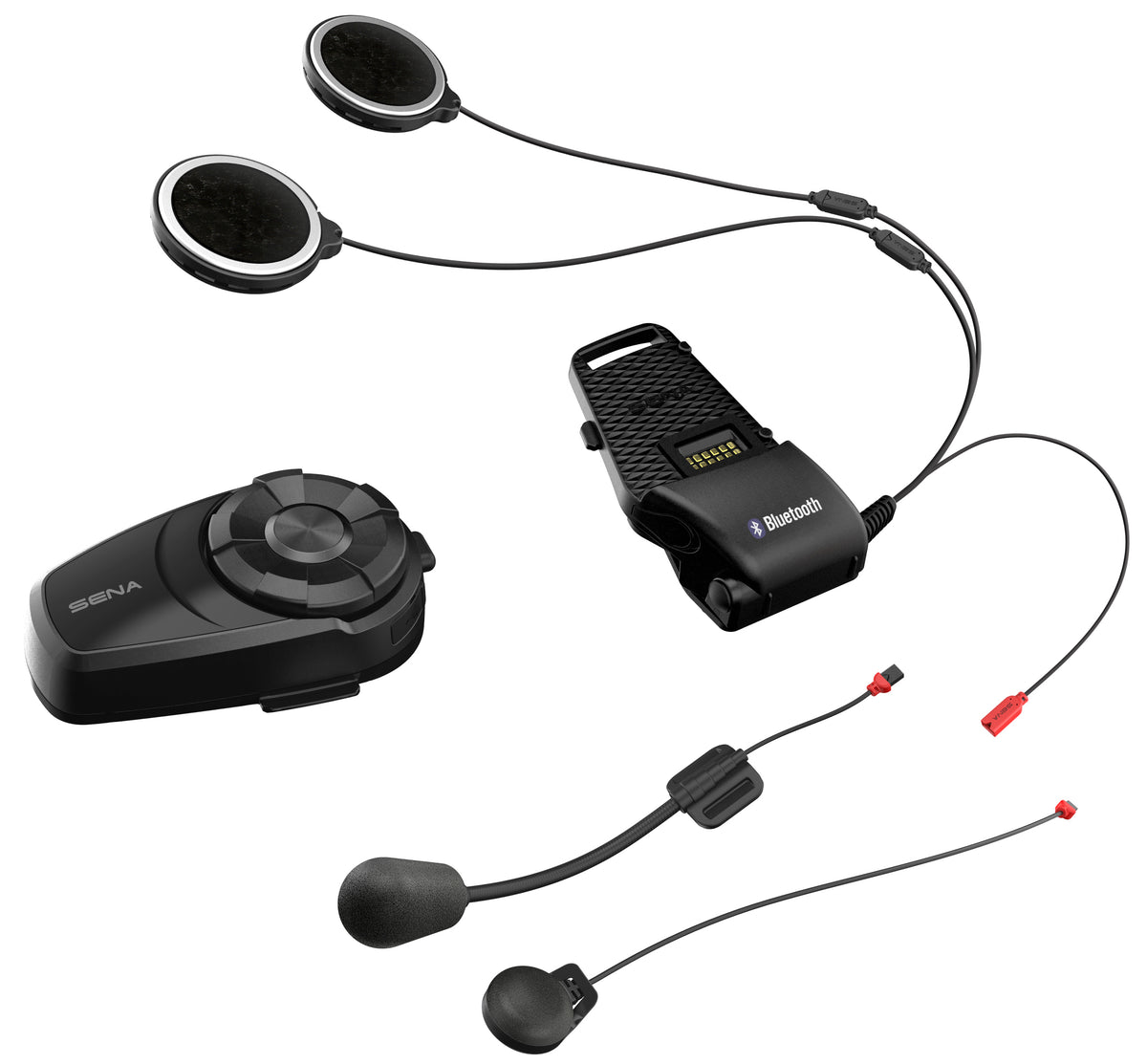 SENA 10S Motorcycle Bluetooth Communication System - Slim Profile, Universal Intercom, HD Audio