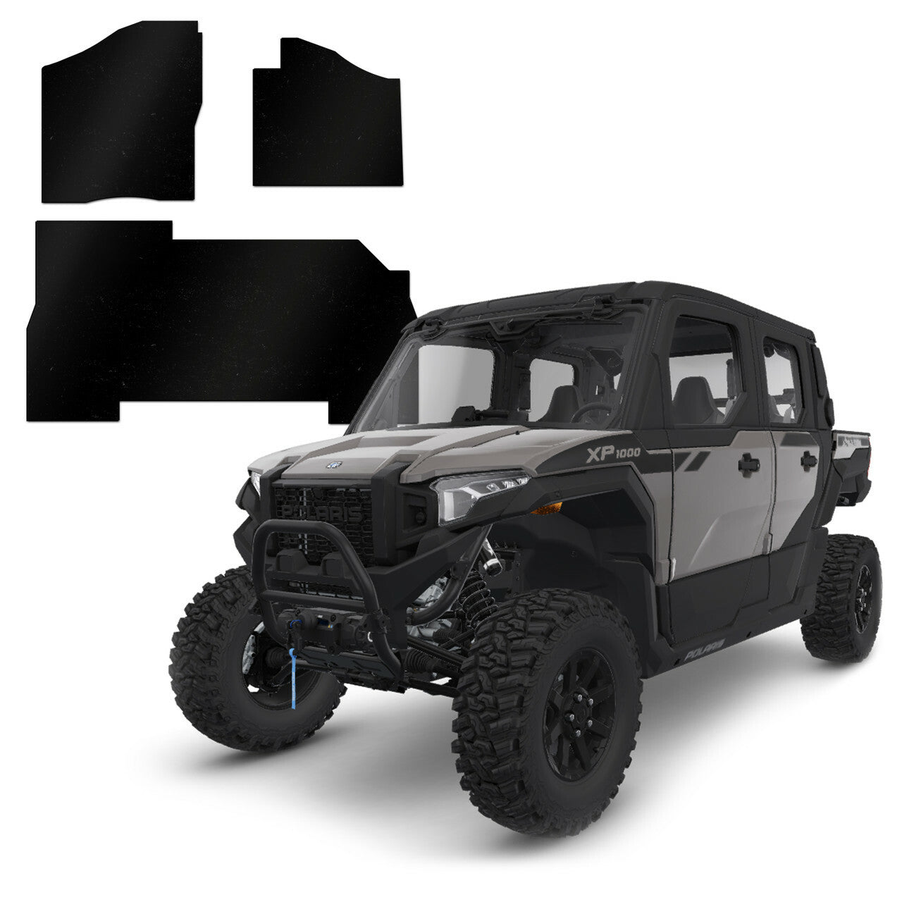 DEI 902414 Heavy-Duty ATV/UTV Floor Mat Set – 3 Piece Polished Rubber Sound Deadening Liners
