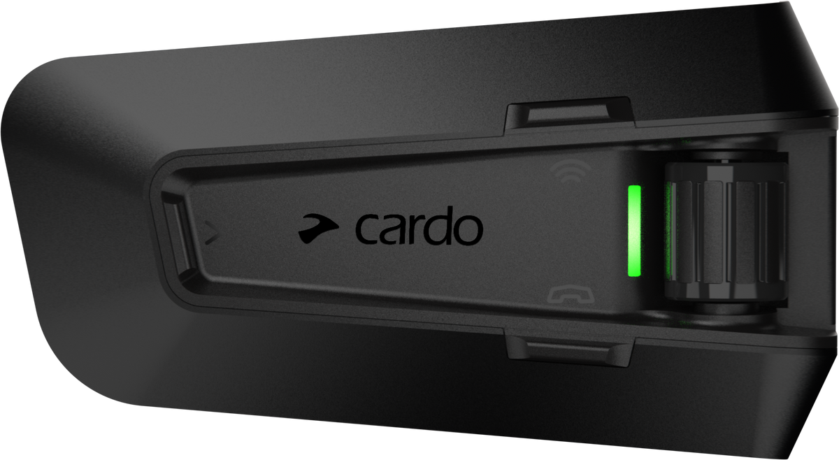 CARDO Packtalk Pro Single Motion-Activated Motorcycle Bluetooth Intercom with Crash Detection and FM Radio