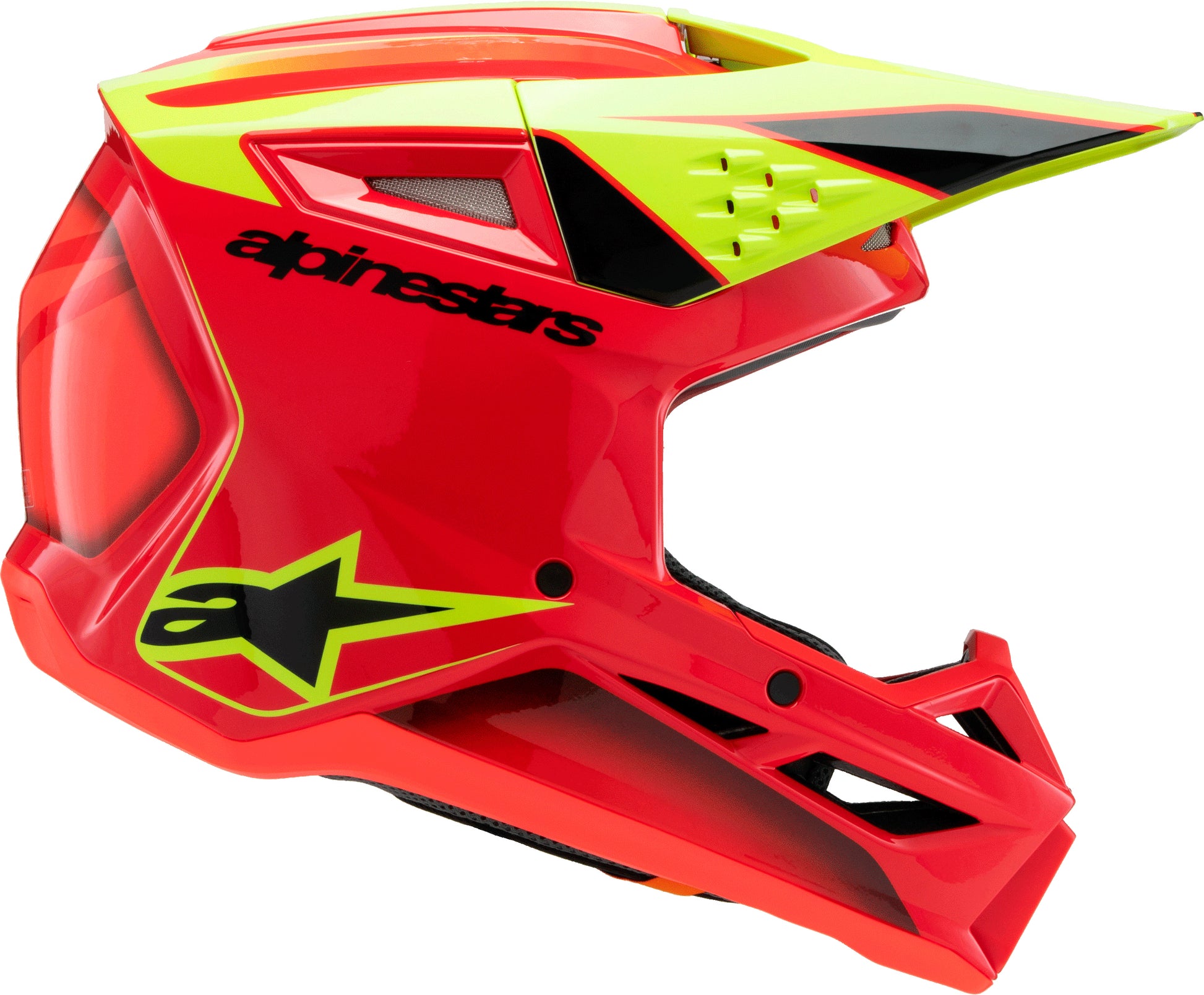 Alpinestars SM3 Youth Off-Road Helmet - Red/Yellow Fluo/Black, Size Youth Small
