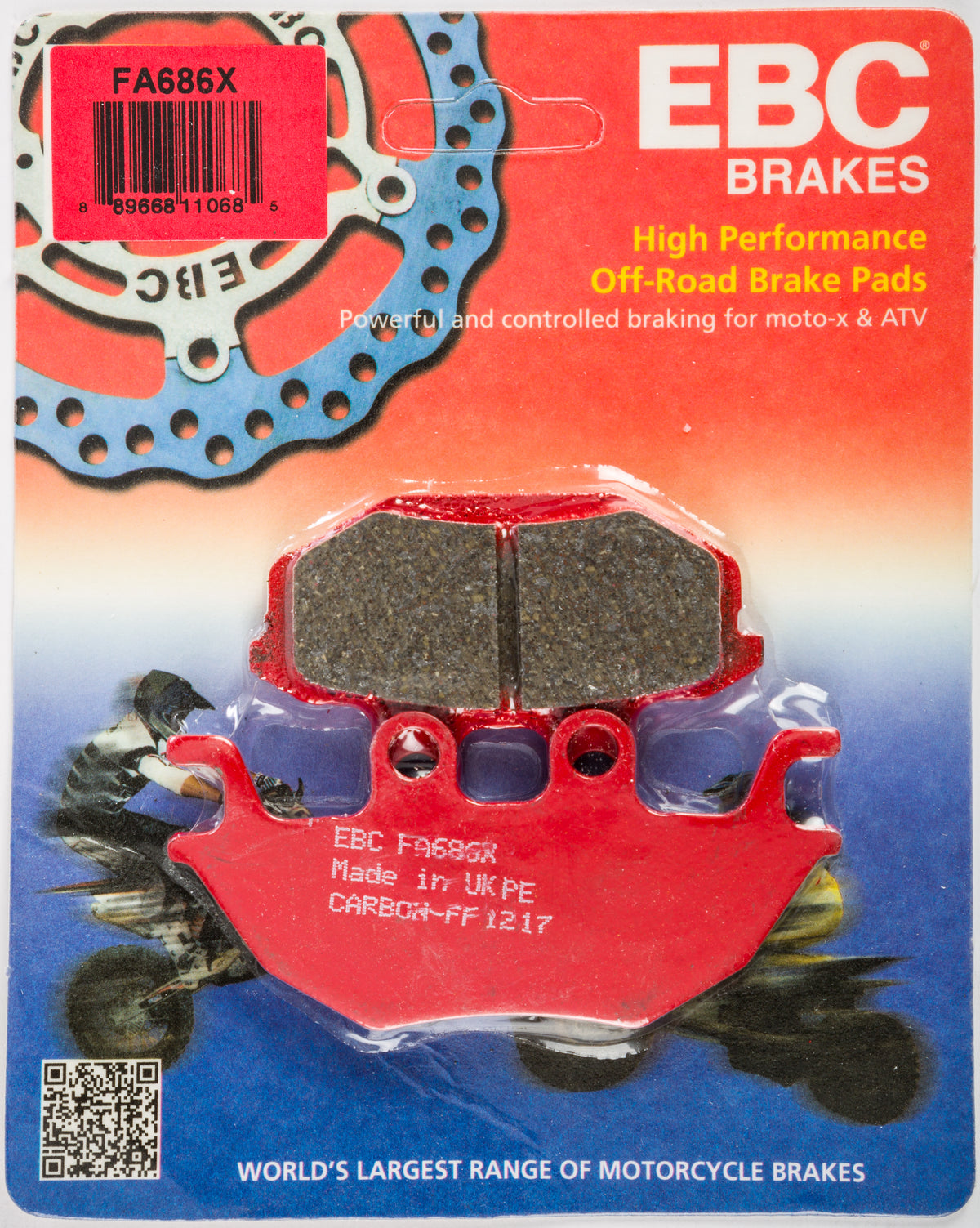 EBC Fa686X Carbon X Series Brake Pad for Kawasaki Mule Pro-FXT and Pro-DX Models