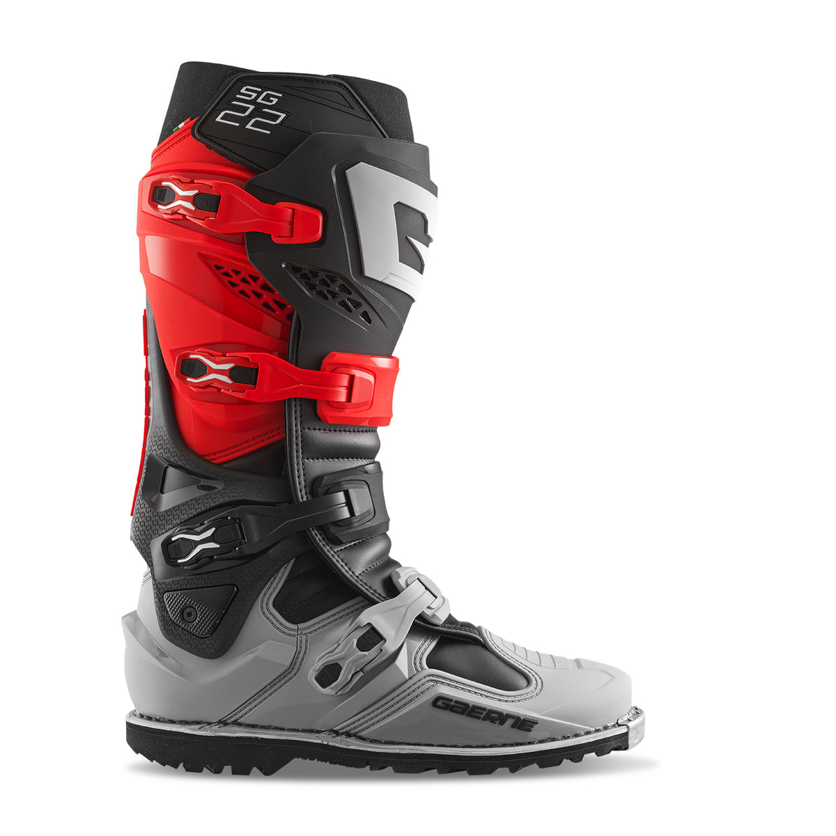 Gaerne SG.22 Gore-Tex Enduro Leather Boots for Offroad, US Size 12, Red/Black/Grey
