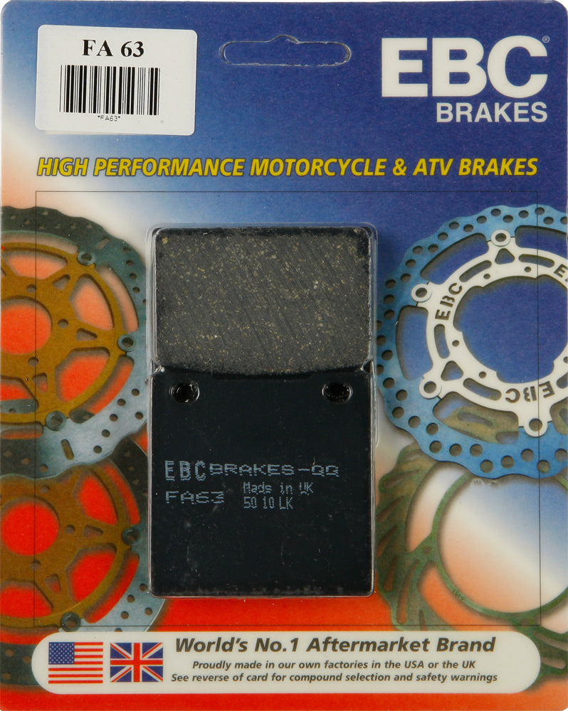 EBC FA63 Organic Brake Pads for Suzuki GSX-R600 and GS500F Models