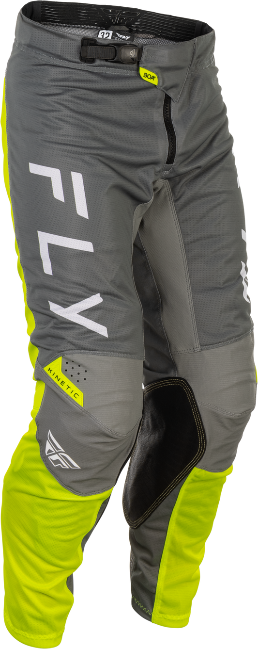 Fly Racing Kinetic Mesh Center Offroad Pants US 40 Grey/White/Hi-Vis