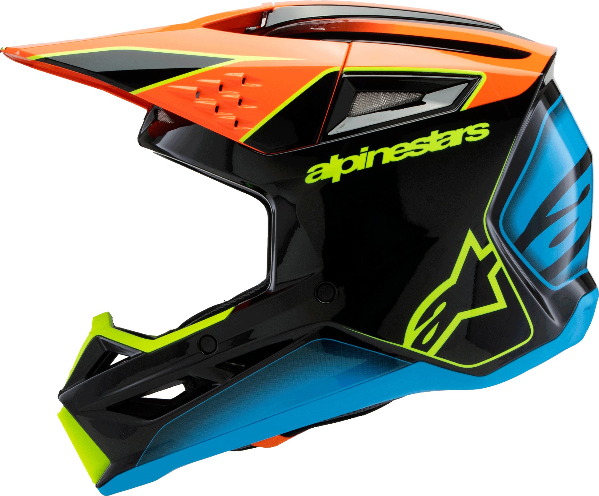 Alpinestars SM3 Youth Off-Road Helmet Black/Orange/Yellow Fluo - Size Youth Small