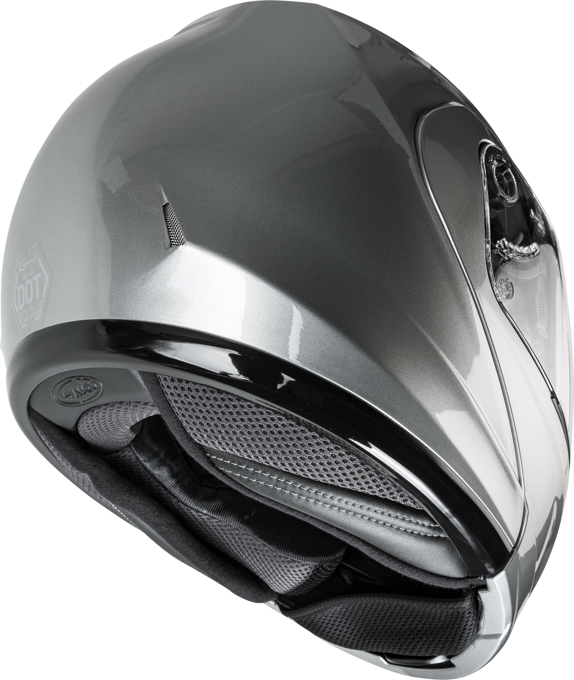 GMAX MD-04 Modular Helmet in Silver – Lightweight Street Helmet with Advanced Ventilation and UV Protection
