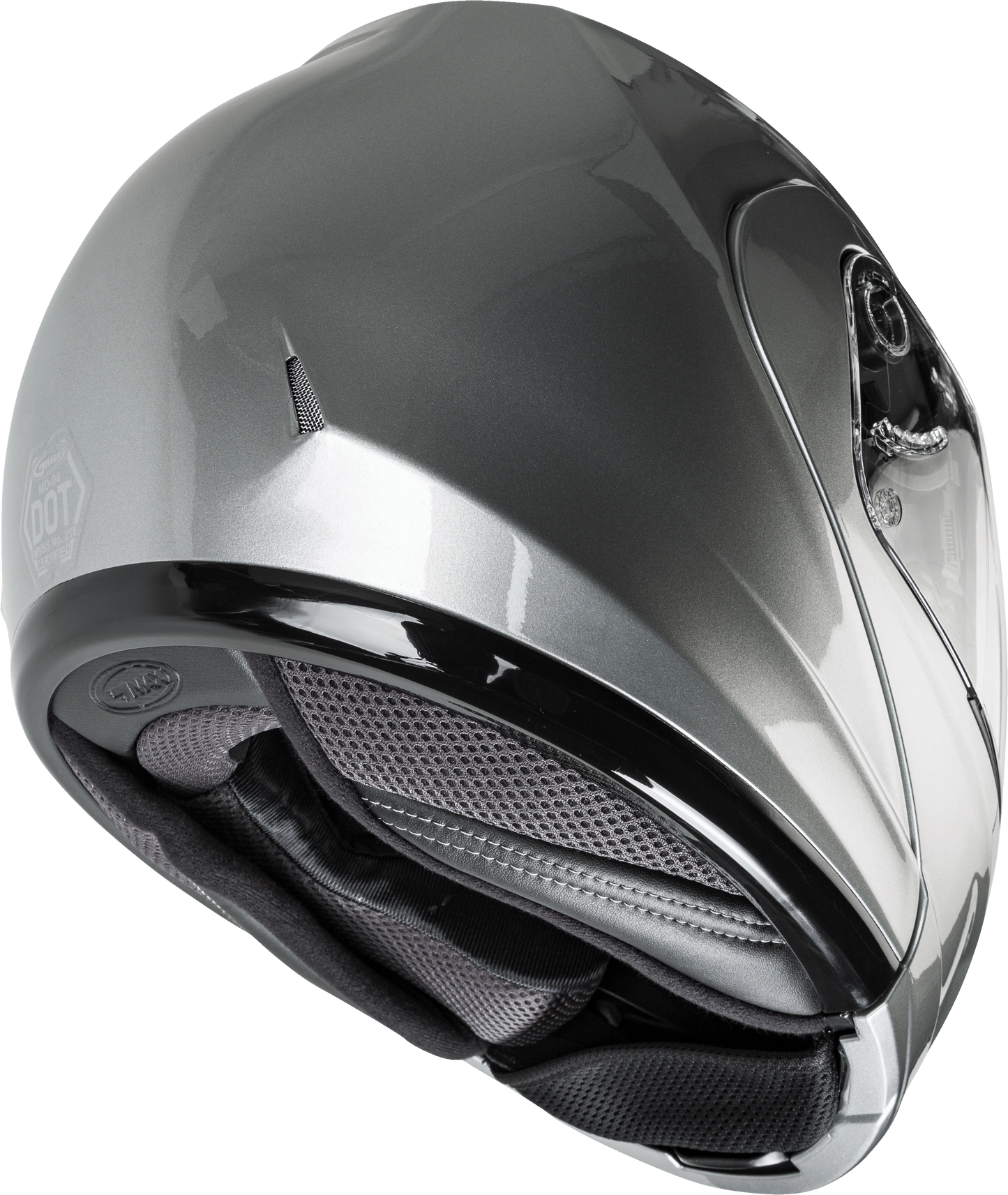 GMAX MD-04 Modular Helmet in Metallic Silver, Large - Lightweight Street Helmet with Advanced Venting and UV Protection