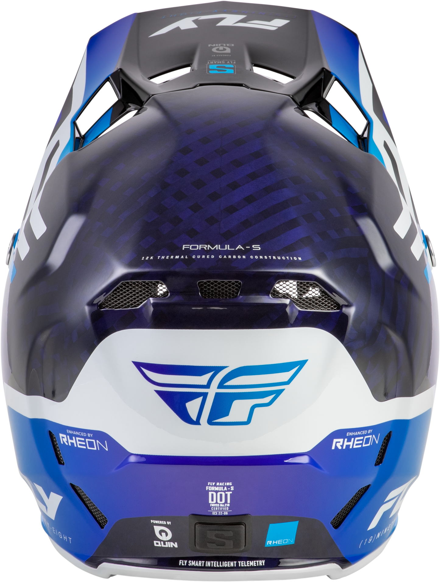 Fly Racing Formula S Carbon Byte Helmet Blue Carbon/Blue/White Medium