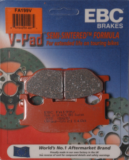 EBC Brakes V Series Semi-Sintered V-Pads for Cruiser/Big Twin Motorcycles