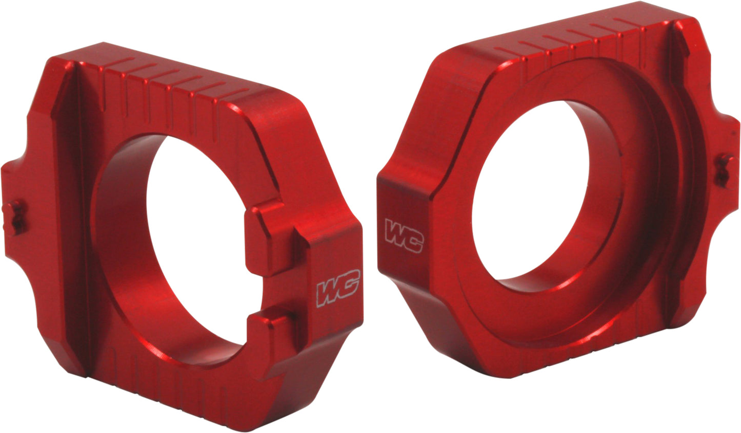 WORKS Elite Axle Block Kit for KTM and Husqvarna Off-Road Models - Red