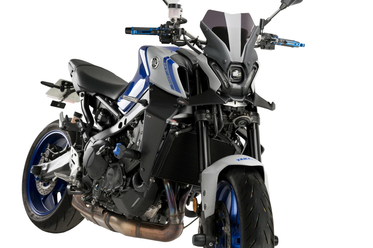 PUIG Downforce Front Spoiler for Street Motorcycles - Matte Black (Part 21133J)