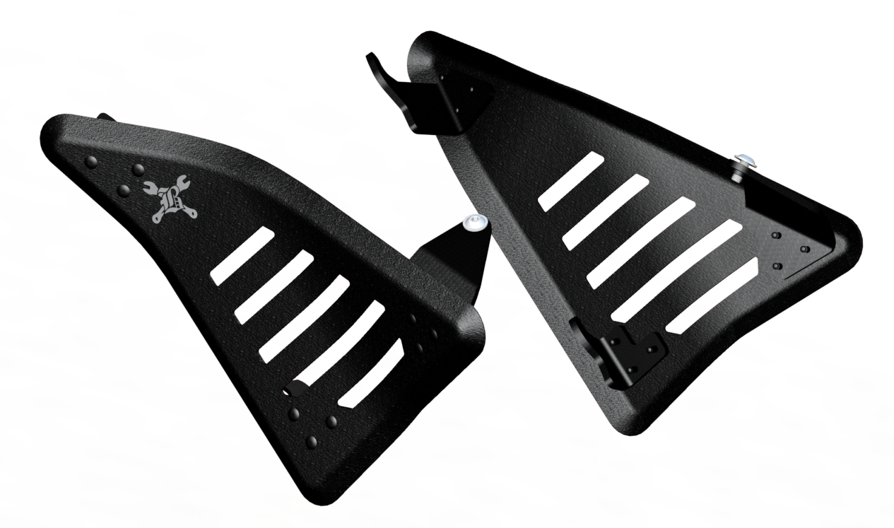 Burly Brand B10-3003TB Slash Cut Side Cover Set for Honda CMX1100 Rebel (Black)