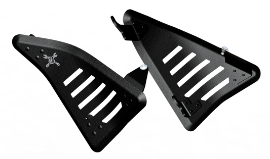 Burly Brand B10-3003TB Slash Cut Side Cover Set for Honda CMX1100 Rebel (Black)