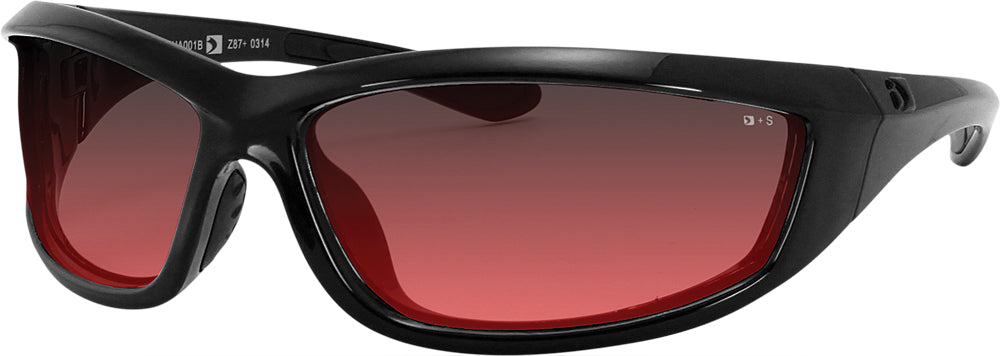 Bobster Charger Sunglasses with Rose Lenses - ANSI 787 Certified Anti-Fog Polycarbonate Eyewear