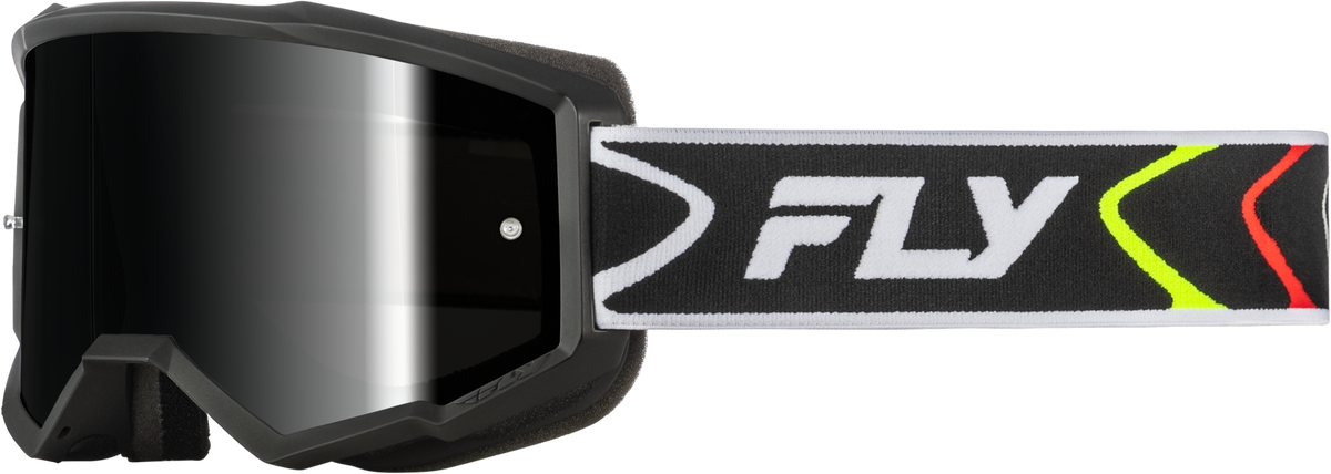 Fly Racing Zone Goggle Black/White with Black Mirror/Smoke Lens