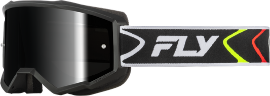 Fly Racing Zone Goggle Black/White with Black Mirror/Smoke Lens