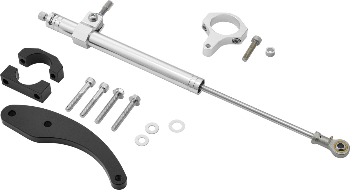 HardDrive Steering Damper for Harley Davidson Road Glide Models - Silver Part Number 88263