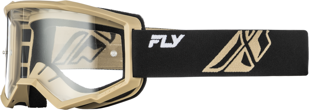 Fly Racing Focus Offroad Goggles Black/Khaki with Clear Lens