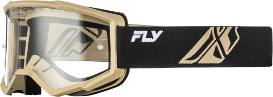 Fly Racing Youth Focus Offroad Goggles Black/Khaki with Clear Lens
