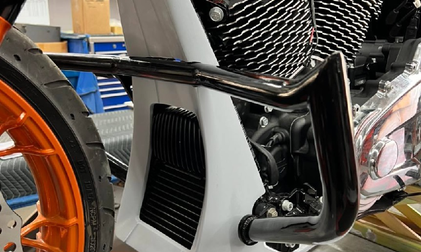 Bagger Nation Swoop 2-Piece Chin Spoiler for Mini Monkey Engine Guard - Fits 2017-2022 Harley Davidson Touring Models