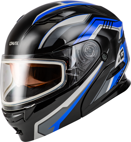 GMAX MD-01S Snow Helmet with Quick Release Buckle and Integrated LED Light, Small, Blue/Black
