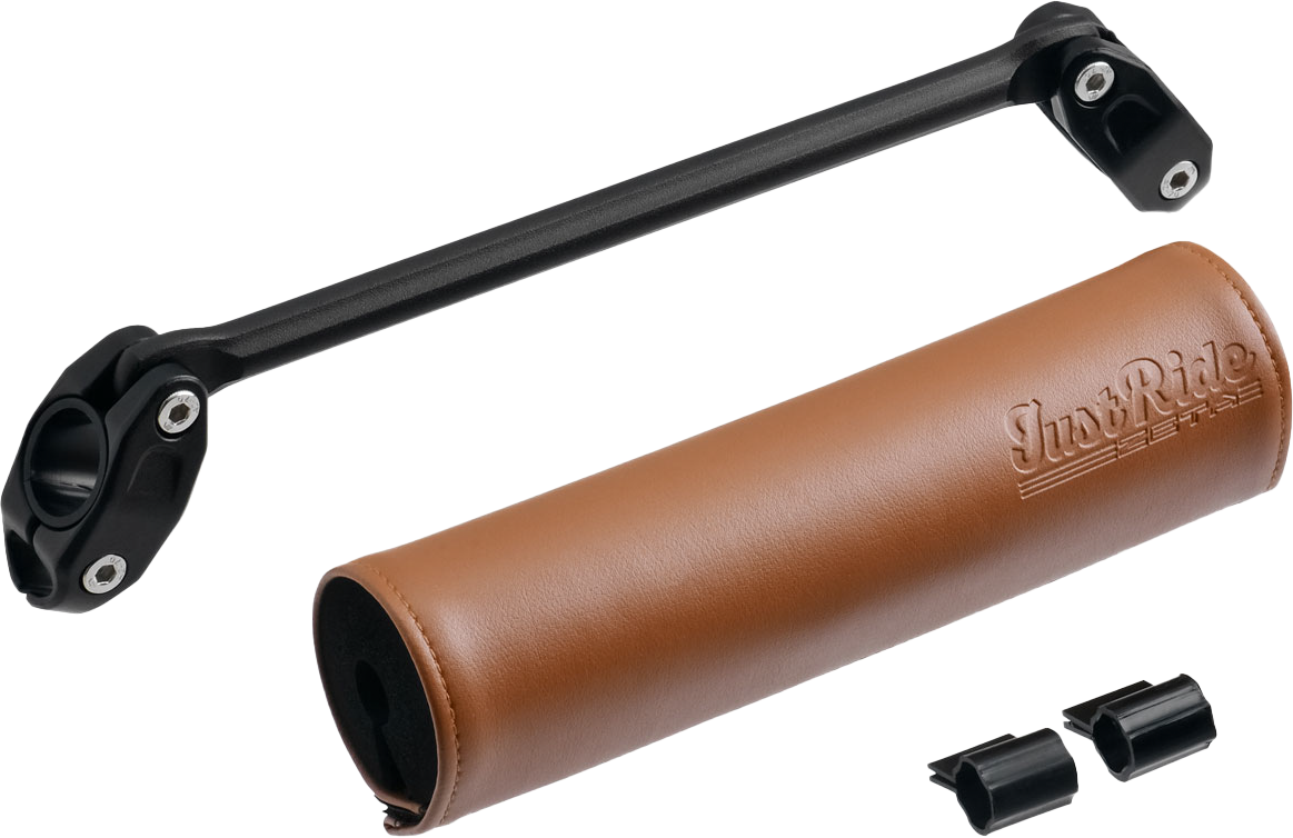 ZETA Handlebar Bar Pad Set 200mm with 220mm Brace - Brown for Street Bikes