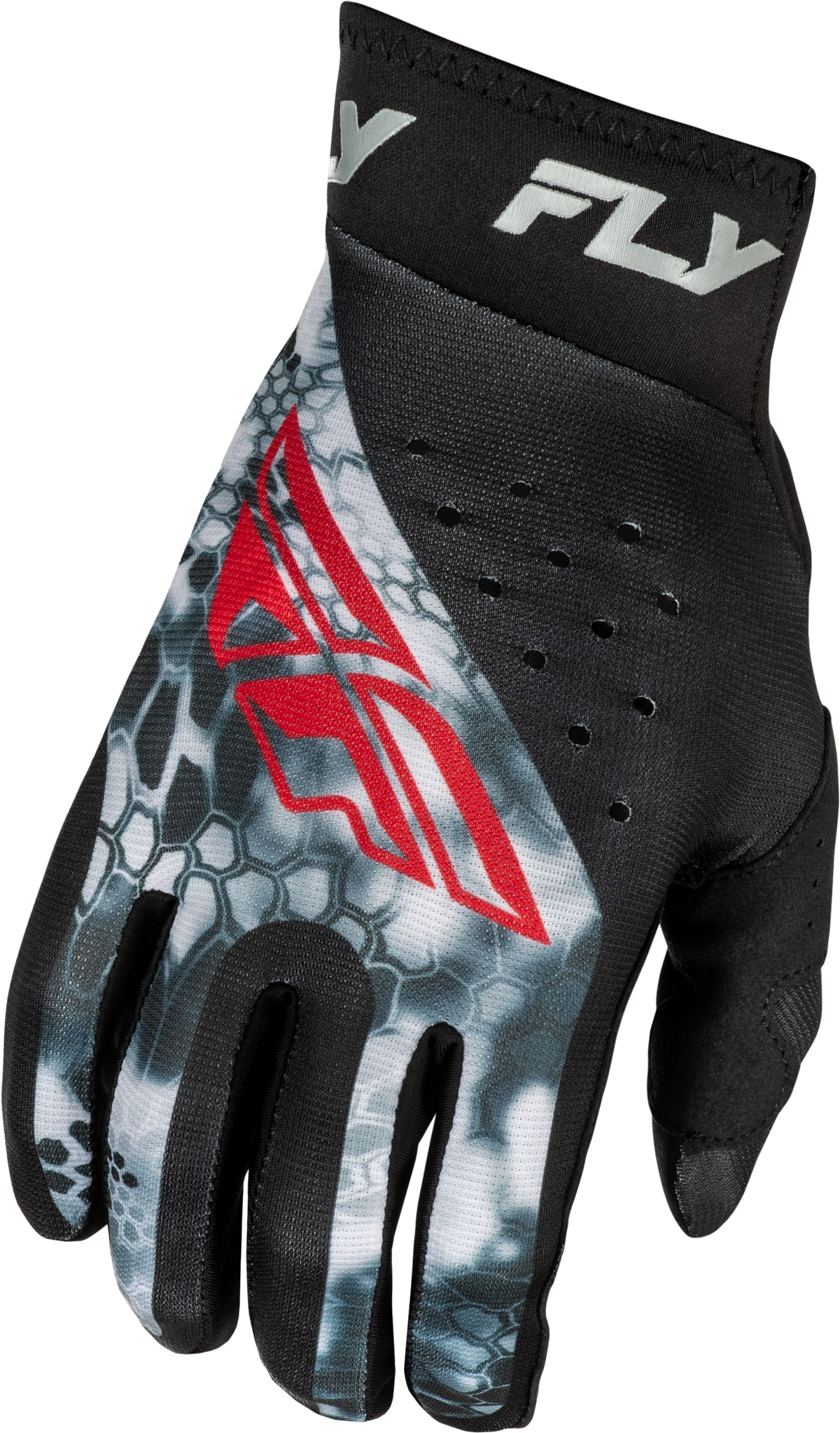 Fly Racing Pro Lite Kryptek Offroad MX Gloves - Medium Black/Red/Grey
