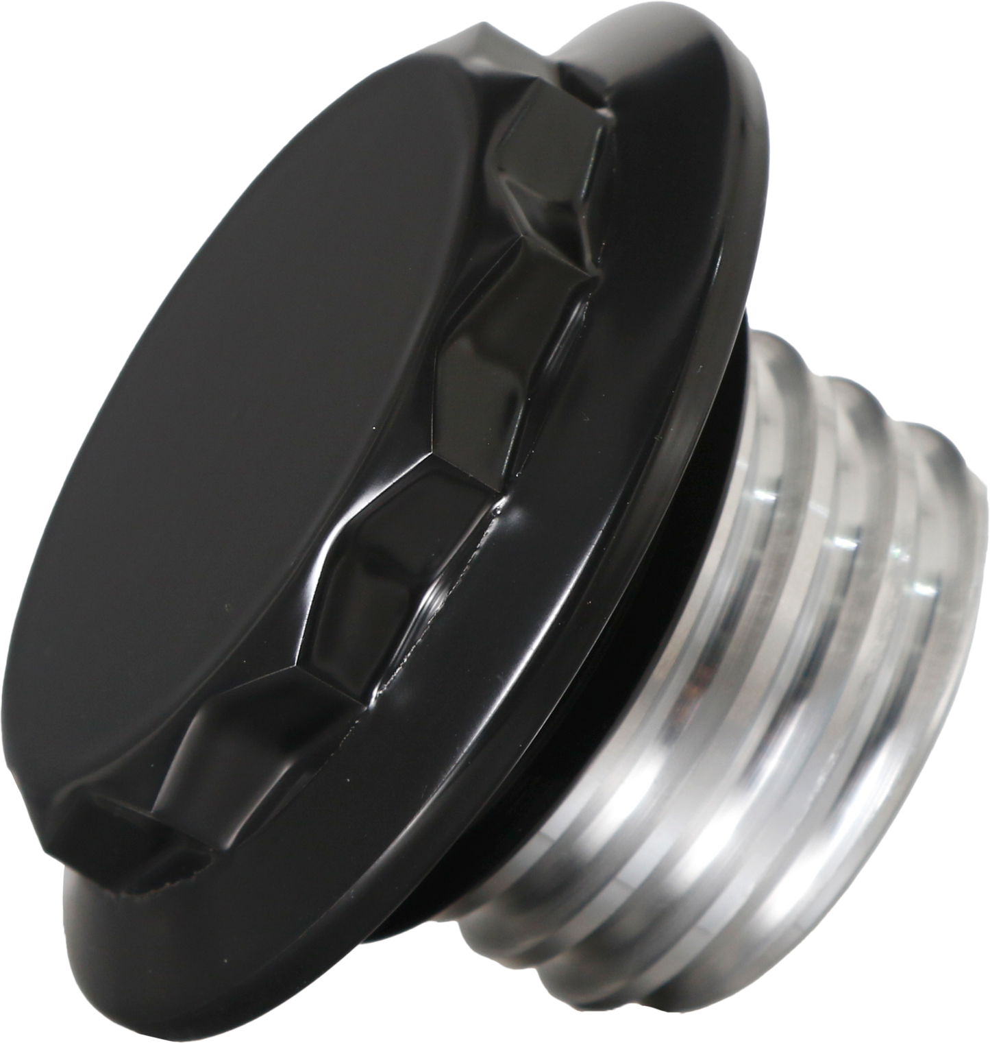 Hofmann Designs HDB-1002B Billet 12 Point Non-Vented Black Fuel Cap for V-Twin Motorcycles