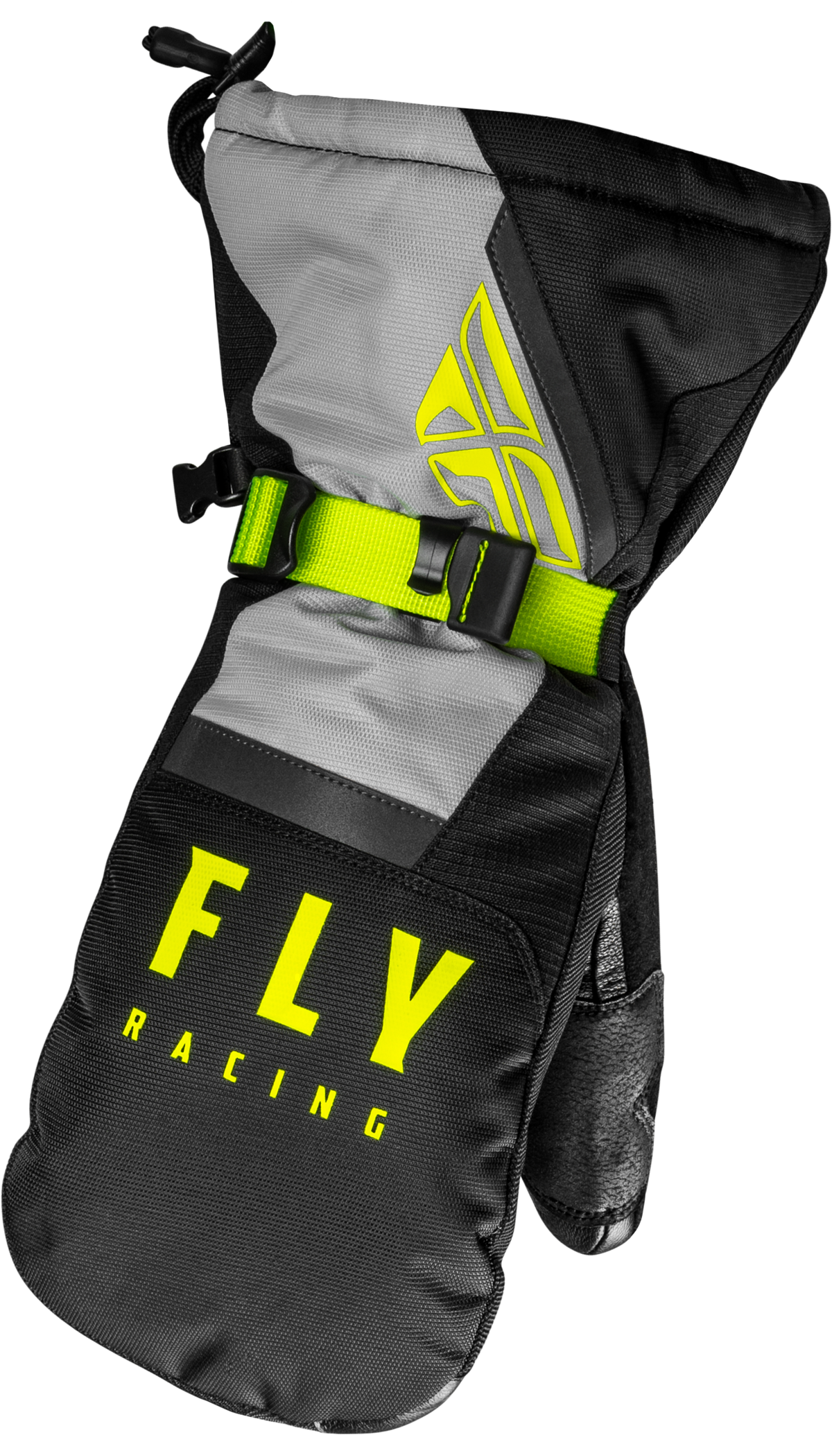 Fly Racing Cascade Mittens X-Large Black/Grey/Hi-Vis Yellow – Cold Weather Snow Gloves with Weatherproof Technology